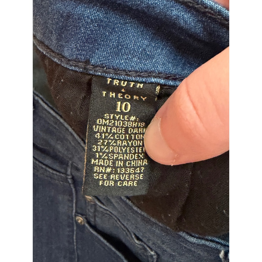 Truth + Theory Skinny Jeans Womens 10 Blue Vintage Dark Wash Stretch OM21038 - Picture 3 of 5